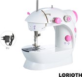 LORIOTH® Draagbare Naaimachine - Elektrische Naaimachine - Huishoudelijke Compact Naaimachine - Mini Naaimachine - Wit