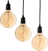 Amare -  Hanglamp cluster - set van 3 glazen bollen goud - met stekker