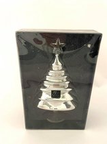 Arbre de Noël J-Line sur pied avec étoile acrylique argent 15x25cm