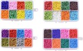 Kralen Starterskit 4 Dozen | Kralen set voor sieraden maken | Glas Zaad Kralen | Kit voor Sieraden Maken | Rocailles | DIY | Volwassenen | Kralenset | Seed Beads | Rood, Roze, Blau