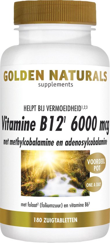 Golden Naturals Vitamine B12 6000 mcg (180 veganistische zuigtabletten) |  bol.com