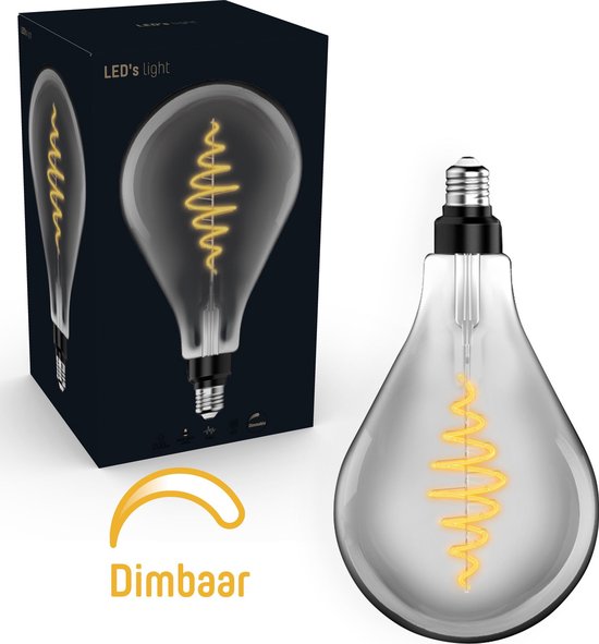 Proventa Edison led lamp E27 Smokey - XL lichtbron PEER - Dimbaar - Warm  wit licht | bol.com