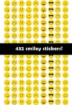 432 Smiley Stickers - 19 mm doorsnede leuke smiley beloningsstickers - topkwaliteit gele smiley stickers