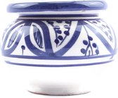 Marokkaanse Asbak - blauw / wit - H 10 cm Ø 15 cm