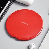 BAIK Qi Wireless Charger Red/Rood 10 watt fast charger - Draadloze oplader - Qi lader Pad - Draadloze oplader - iPhone - 13 / 12 / 11 / X / XR - Opladen Iphone - Opladen Samsung - S21 / S20 /