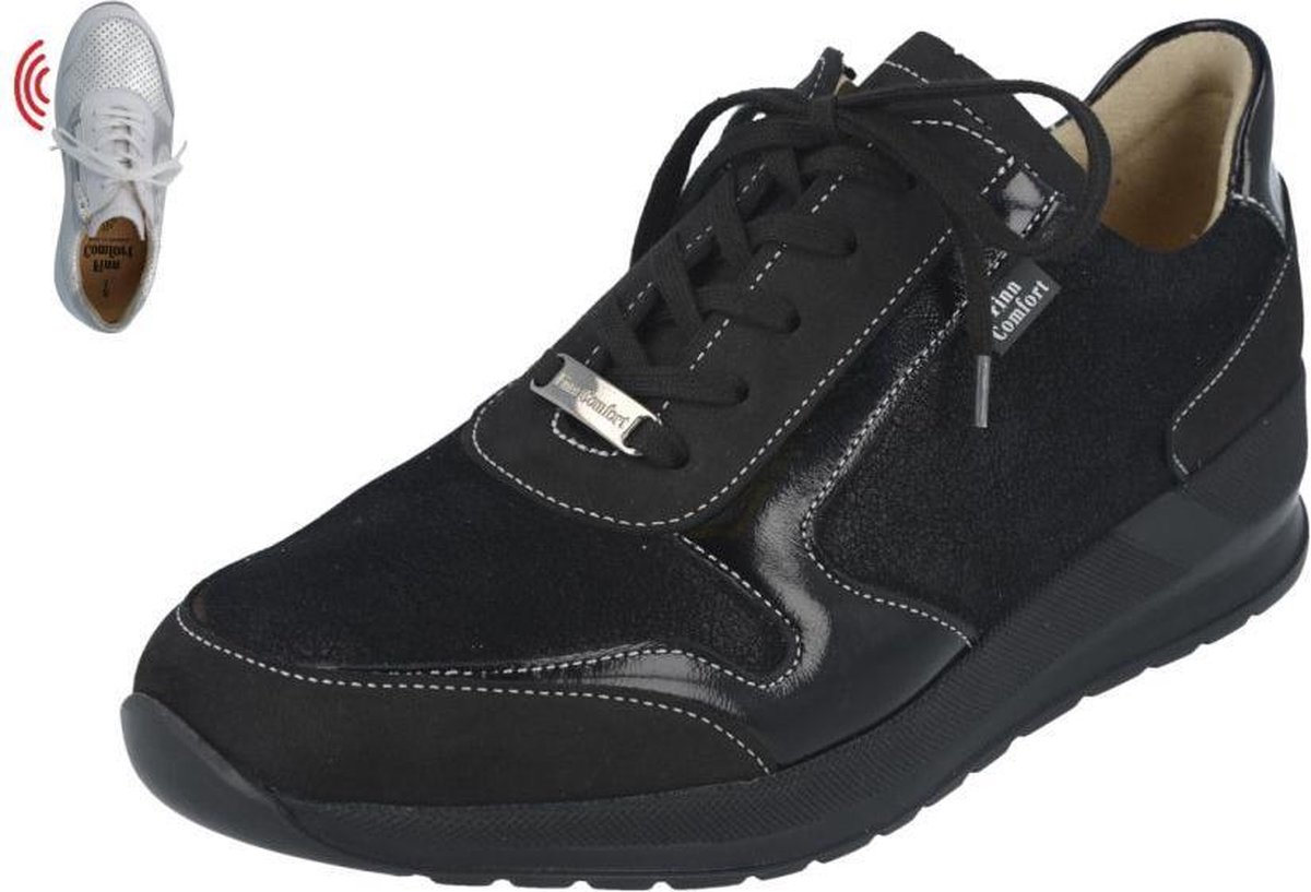 FinnComfort Finn comfort mori zwart lak stretch veterschoen