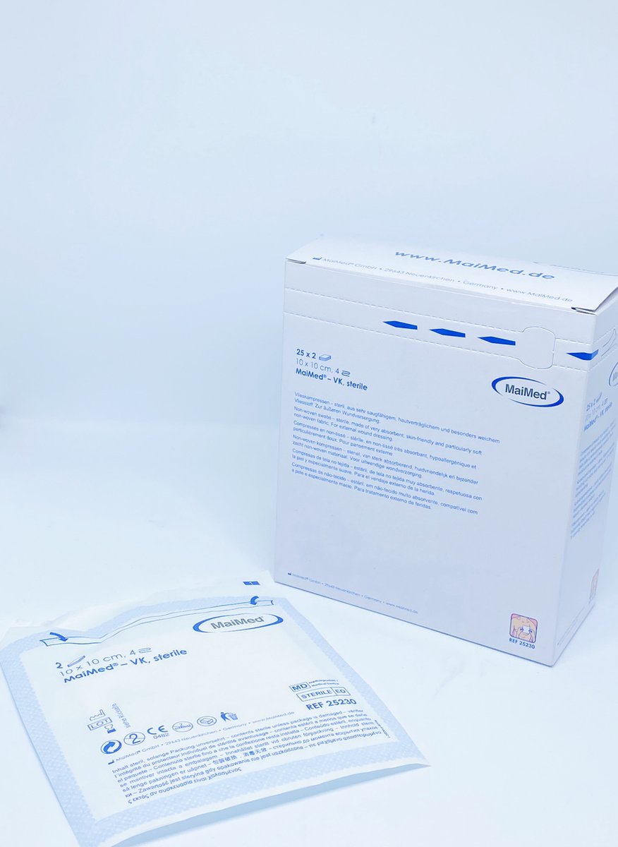 Goedkoopste MaiMed non-woven steriele gaascompressen 10cm x 10cm - 50 stuks