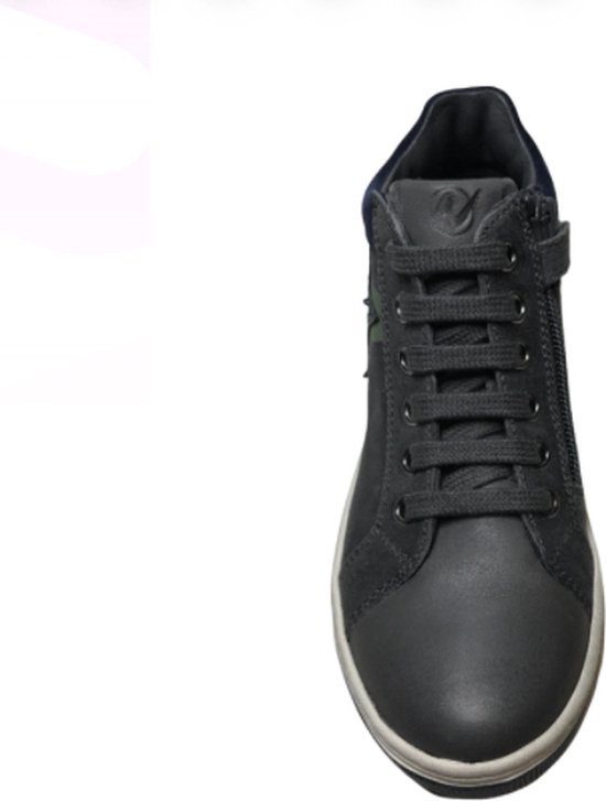 Baskets montantes Naturino taille 33 à lacets zippées marine étoile en cuir Alfie Grijs navy