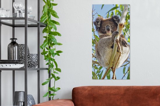 Tableau sur Toile Koala - Feuilles - Ciel - Enfants - Garçons - Meiden - 40x80 cm - Décoration murale