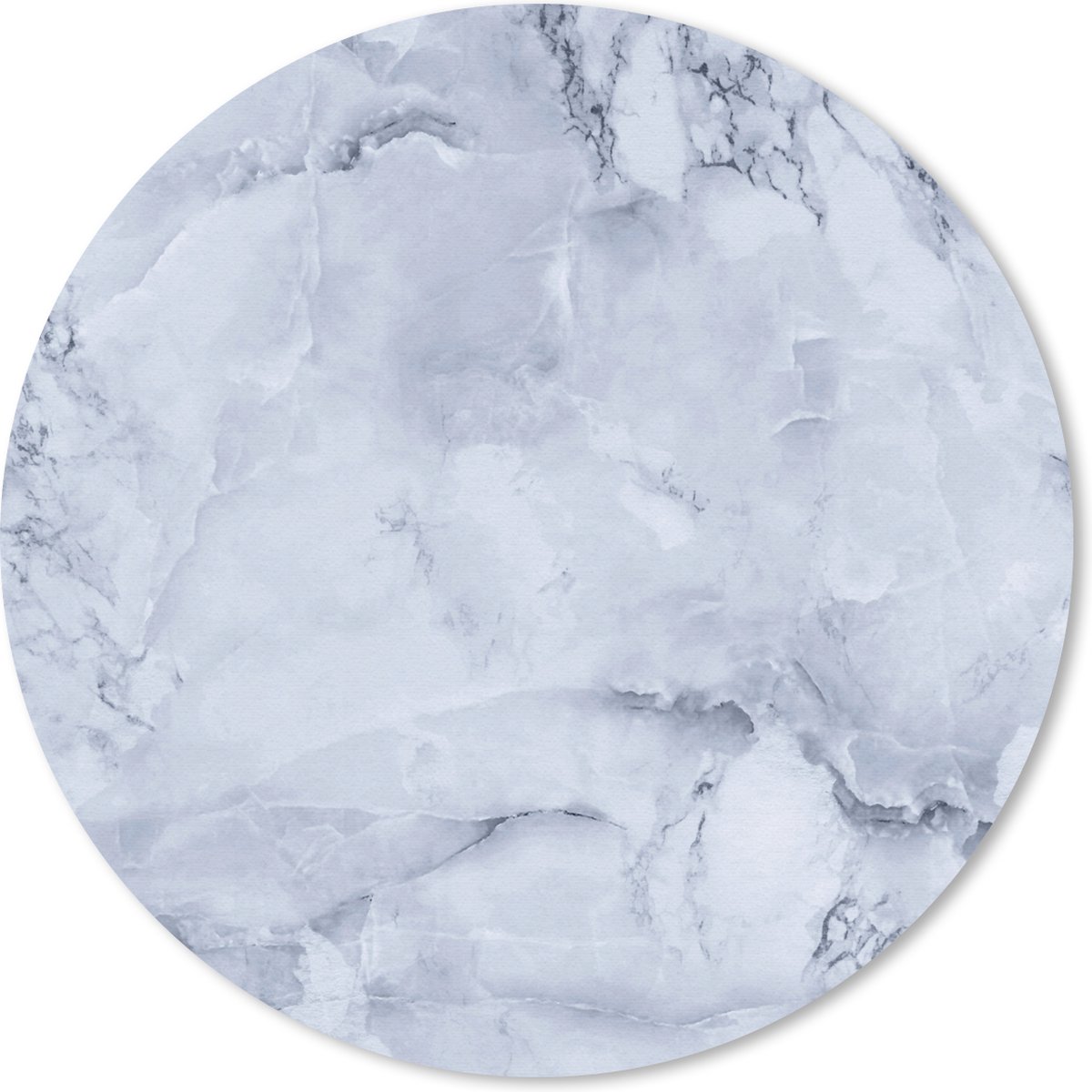 Muismat rond 20x20 cm - Mousepad Marmer - Plamuur - Blauw - Ronde muismatten