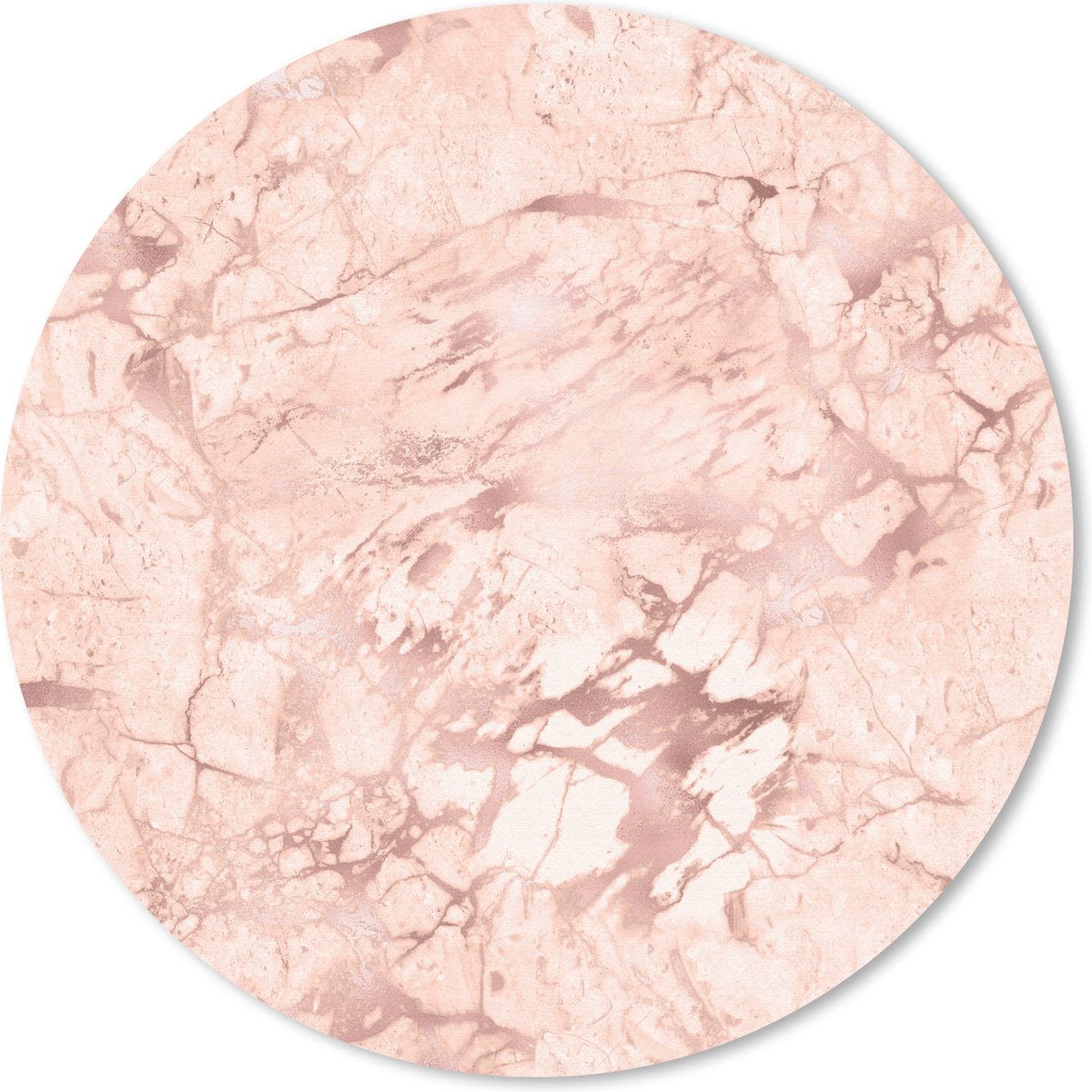 Muismat rond 20x20 cm - Mousepad Marmer - Aderen - Roze - Ronde muismatten