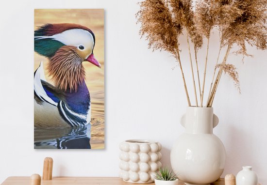 Tableau Peinture Canard - Water - Animal - 20x40 cm - Décoration murale