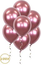 Rode Helium Ballonnen 2024 NYE Verjaardag Versiering Feest Versiering Ballon Chrome Rood Luxe Decoratie - 100 Stuks