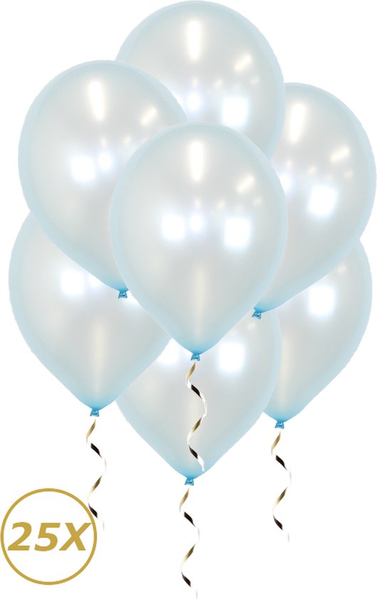 Baby Blauwe Helium Ballonnen Gender Reveal Versiering Feest Versiering Ballon BabyShower Metallic Blauw - 25 Stuks