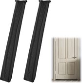 Relaxdays 2x tochtstopper deur - zwarte tochtstrip - tot 8 cm dikke deuren - tochtrol