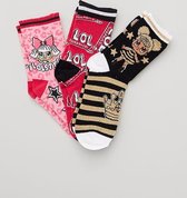LOL Surprise 3 paar sokken met Glitter - LOLSTYLE - maat 23/27