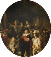 De Nachtwacht, Rembrandt van Rijn - Foto op Dibond - ⌀ 60 cm