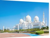 Stralend witte Grote Moskee van Sjeik Zayed in Abu Dhabi - Foto op Dibond - 90 x 60 cm