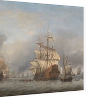 De verovering van de Royal Prince, Willem van de Velde - Foto op Dibond - 40 x 40 cm