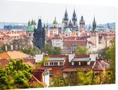 Praag, Europese stad van de honderd torens - Foto op Dibond - 90 x 60 cm