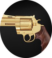 Gouden handgeweer - Foto op Dibond - ⌀ 60 cm