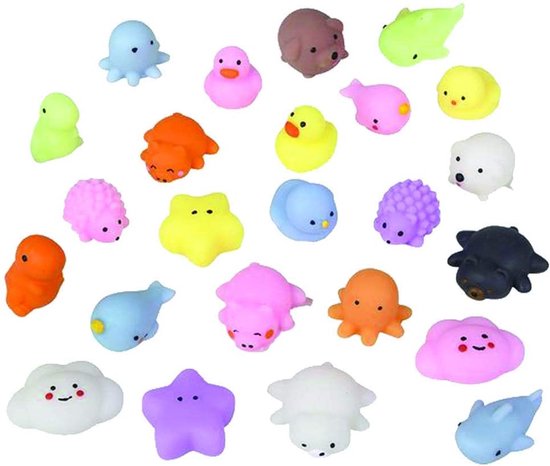 Mochi Squishy - 10x stuks - Squeeze  - Fidget Toy - Pop It - Simple Dimple - Lichtgevend - Soft animal - Knijp poppetje - Mesh and Marble - Mochies - Squishy