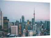 Canadian National Tower midden van de skyline van Toronto - Foto op Dibond - 60 x 40 cm