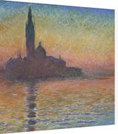 San Giorgio Maggiore in de schemering, Claude Monet - Foto op Dibond - 60 x 60 cm