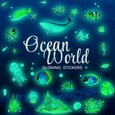 Glow In The Dark onderwaterwereld/oceaanvis/zeemeermin/walvis/lichtgevende onderwaterwereld oceaanvis cartoon muurstickers fluorescerende stickers kinderkamer decoratie stickers