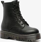 Blue Box dames veterboots - Zwart - Maat 41 - Uitneembare zool