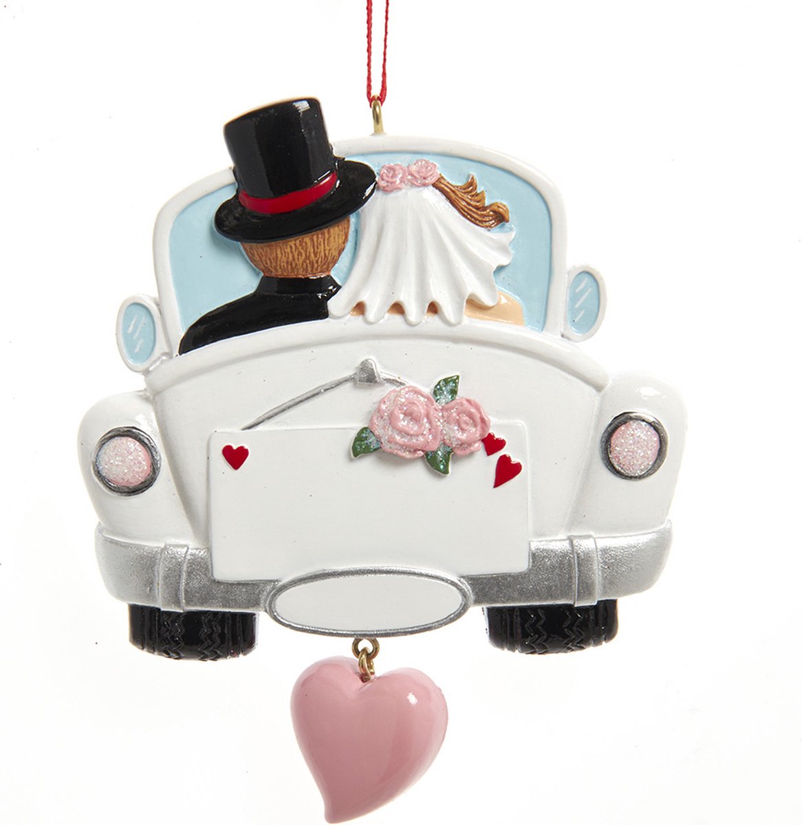 Kersthanger ornament trouwen trouwauto