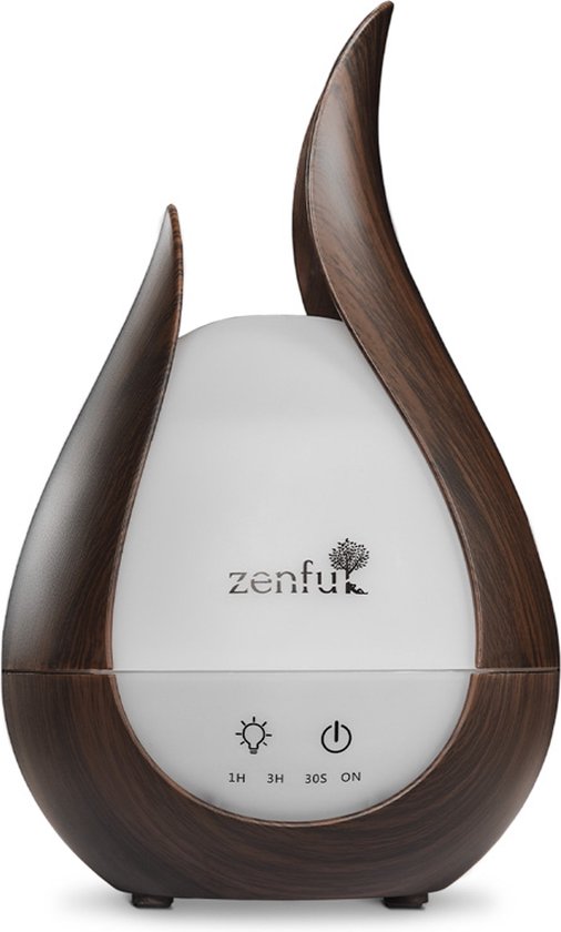 Zenful Lyra - Aroma Diffuser - Geurdiffuser - Aromatherapie - Geur verspreider - Bevochtiger - Donker hout - Zwart