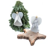 Skinsbynature Kerst engel van leer  een set van 2 stuks, kunstwerkje voor in je kerstboom