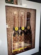Glasschilderij - Louis Vuitton - Flessen - Champagne - Ter Halle - 60x80cm