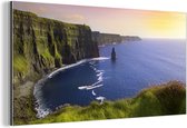 Wanddecoratie Metaal - Aluminium Schilderij Industrieel - Zonlicht op de Kliffen van Moher in Ierland - 160x80 cm - Dibond - Foto op aluminium - Industriële muurdecoratie - Voor de woonkamer/slaapkamer