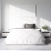 Nice Dreams Dekbedovertrek - 100% Katoen - DUO EFFEN Wit/Antraciet - 240X220 cm