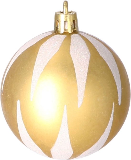 Boules de Boules de Noël Springos | Décorations de Noël | Incassable | 77 pièces | Or et blanc