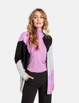 GERRY WEBER Dames Gebreid vest met colour block design Grau/Lila/Pink Patch-42