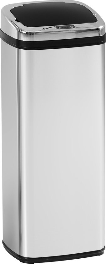 ML-Design Poubelle Automatique á Capteur 50L, Inox, Argentée