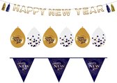 Versierings Pakket Happy New Year (M) | Blauw & Goud | Feestpakket | Happy New Year | NIEUW 2022