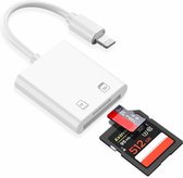 Cardreader met Lightning aansluiting - Geschikt voor Iphone en Ipad - SD-kaart en Micro SD - Plug en Play - Geen APP nodig!