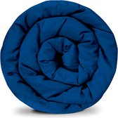 GRAVITY Verzwaringsdeken therapeutische deken voor volwassenen - jongeren - met glaskralen voor betere slaap - Verzwaarde Deken - met Zomer dekbedovertrek - Blauw - 155x220 12kg