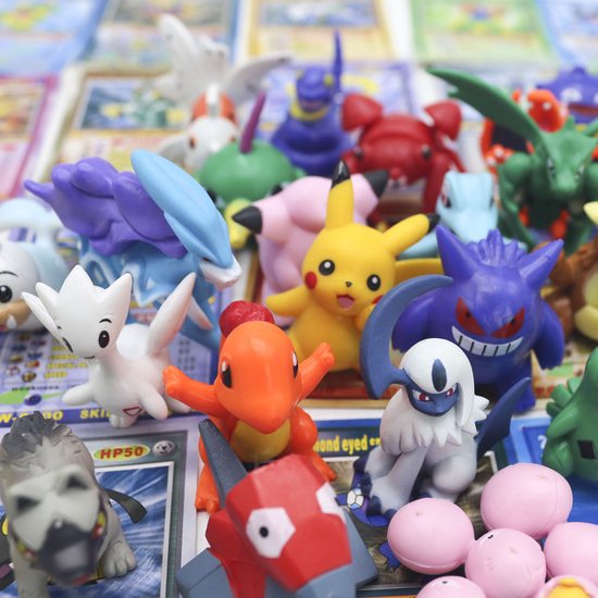 Thumbnail van een extra afbeelding van het spel 2 Pokemon kaarten met Pokemon speelgoed - set