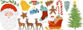 Raamsticker Kerstman XL 135 cm x 50 cm | Vrolijk Kerstfeest | Kerst | Herbruikbaar | Statisch Raamfolie | Kerst Stickers