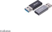 Akasa USB3.1 Gen2 Type-C female to Type-A male adapter,2/pack