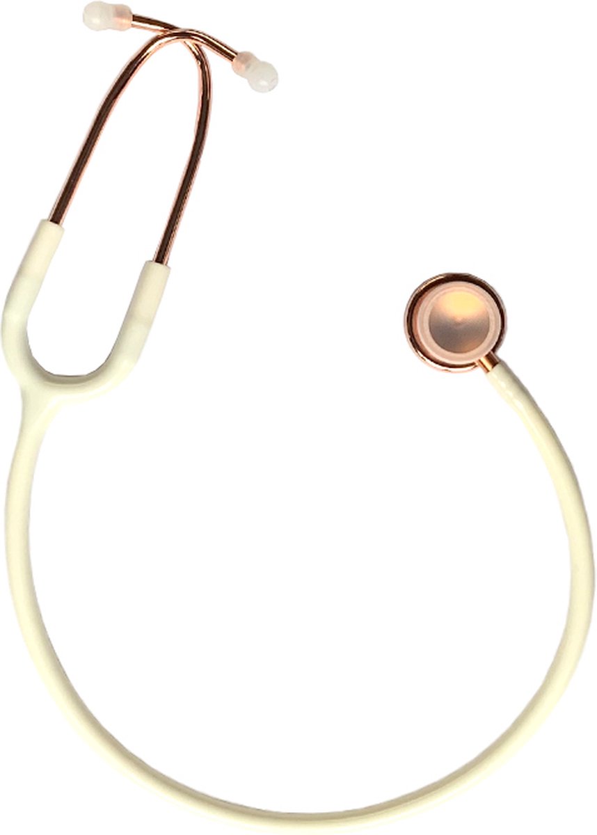 Stethoscoop Medisch Professional Line met Opberghoes - Pink Gold Edition Wit - Dubbelzijdig - Medisch - Roestvrij Stalen - Verpleegkundige Accessoires - Verpleegkundige Cadeau