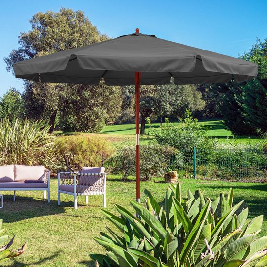 Kingsleeve Parasol 330cm – UV Bescherming 80+ Waterafstotend - Antraciet