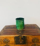 Vase Tamegroute 17 cm vert - Garden marocain - Poterie marocaine - Handgemaakt