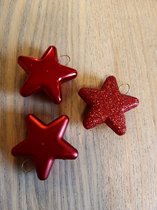 Kerstboom hanger - Ster - Rood - 15 stuks - Onbreekbaar