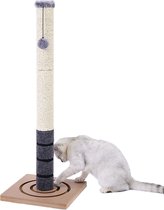 Meows Verstelbare Krabpaal - Katten Speelgoed - Hoogte 54 tot 80 cm - Grijs